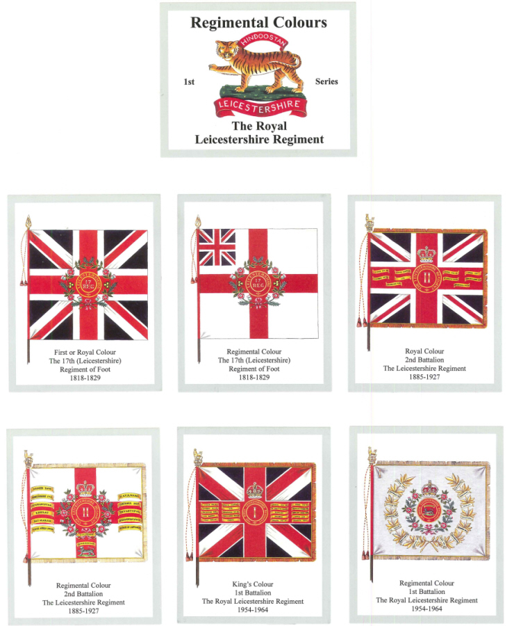 The Royal Leicestershire Regiment - 'Regimental Colours' Trade Card Set by David Hunter - Click Image to Close